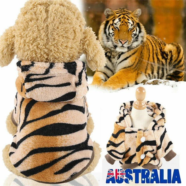 Pet Puppy Dog Coat Outfit Cosplay Tiger Jumper Animal Winter Warm Costume Hoodie
