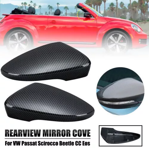 Carbon Außenspiegelgehäuse Spiegelkappen für VW Passat CC Scirocco Beetle Jetta