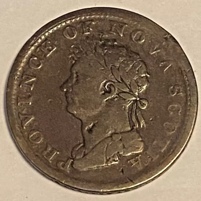 1823 Province Of Nova Scotia Half Penny Token