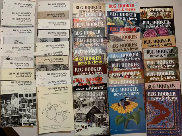 Alfombra Hooking Magazines News & Views, 1970, 1980, RARA, Lote 48, patrones