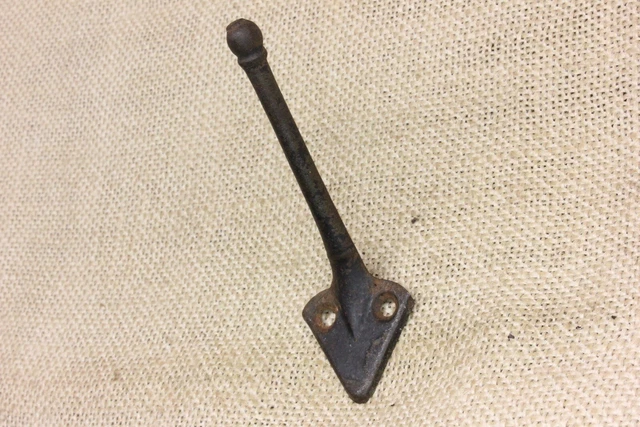 Old Coat Single Hook Heart School Farmhouse Rustic Cast Iron 4” Vintage 1850’s