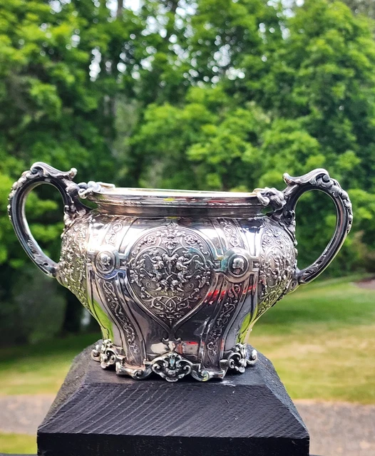 C.1876 R&S Garrard Hallmarked English Sterling Silver Bulbous Sugar? Vase 674g
