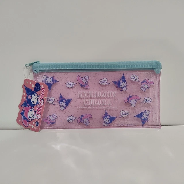 NWT SANRIO LIGHT Blue Glitter Pouch/ Pencil Case My Melody/ Kuromi 5.