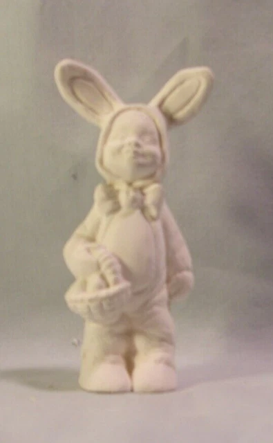 Bisque K*412 -19- Cerámica lista para pintar conejo FIGURA NIÑO/CESTA DE HUEVOS