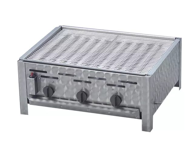 Gasgrill Edelstahl 3 flammig 65 x 53 x 27 cm mit Rost Edelstahl zerlegbar