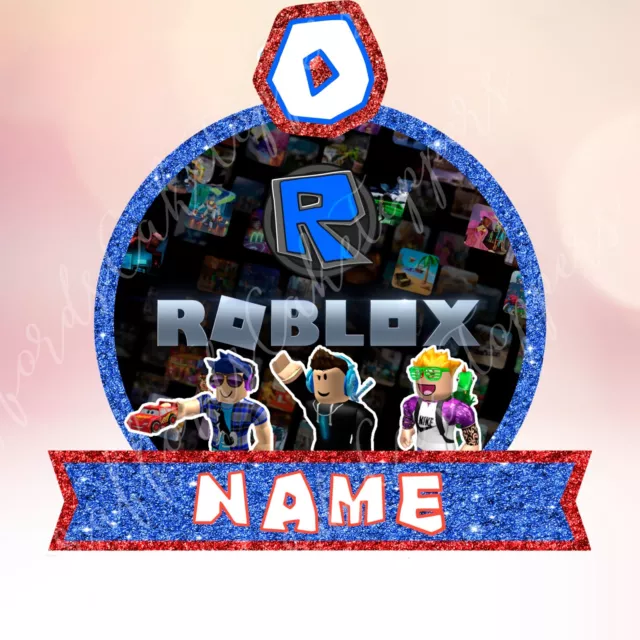 Roblox Personalised Cake Topper, Up to 7 Inches, Icing Wafer, Card