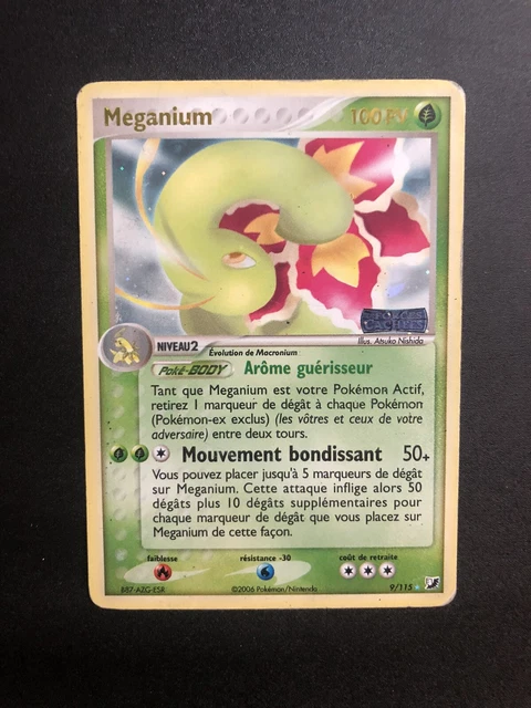 Carte Pokémon Méganium rare holo 9/115 - EX Forces Cachées - État classeur FR