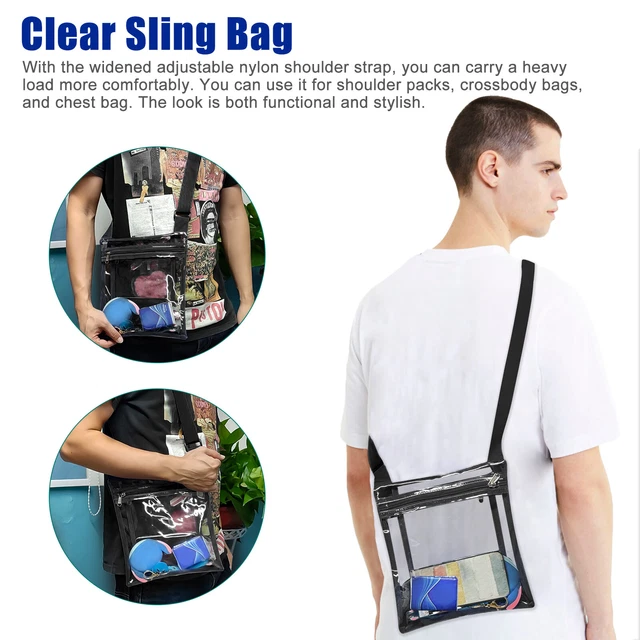 Transparent Fashion PVC Clear Tote Bag Shoulder Crossbody Wallet Handbag Stadium