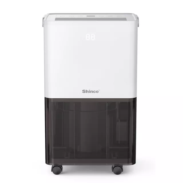 Shinco Luftentfeuchter 10L/Tag Transparenter Wassertank Maximal 15㎡ Weiß