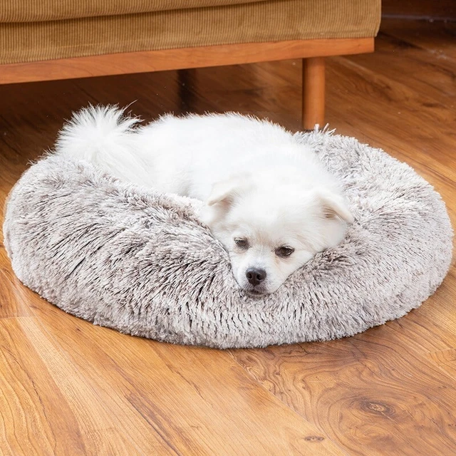Donut Plush Bed Round Pet Dog Cat Calming Kennel Soft Warm Fluffy Sleeping Nest 8