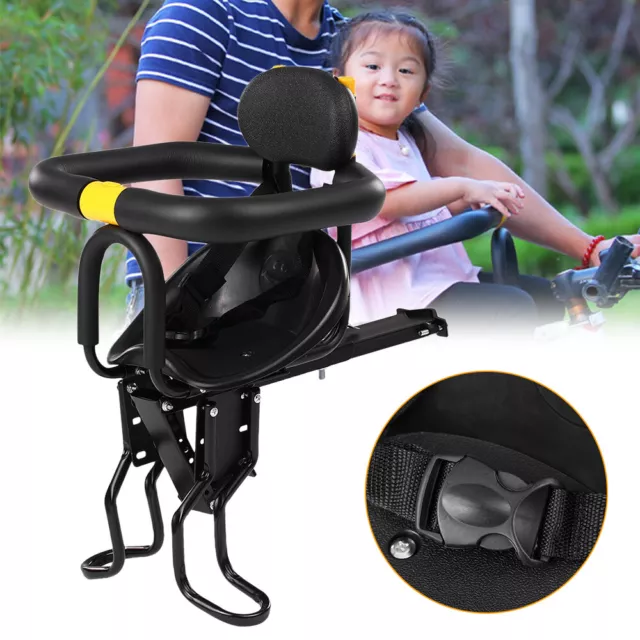 Bicycle Bike Front Safety Baby Seat Carrier Child with Handrail Foot Pedals
