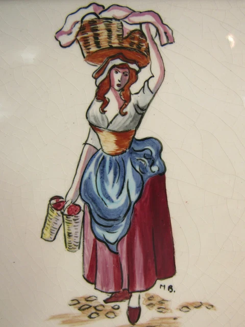 Vintage English Tile 6x6 Cries Of London Ceramic STRAWBERRIES
