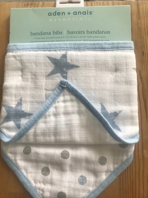 NUEVOS BABEROS ADEN + ANAIS 2 PIEZAS 3 CAPAS ALGODÓN MUSELINA PAÑALES Punto de Estrella REGALO BEBÉ