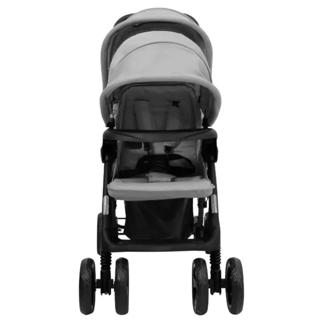 AX Passeggino Gemellare Tandem Cappottina Pieghevole Grigio Nero Shopping 10347 3