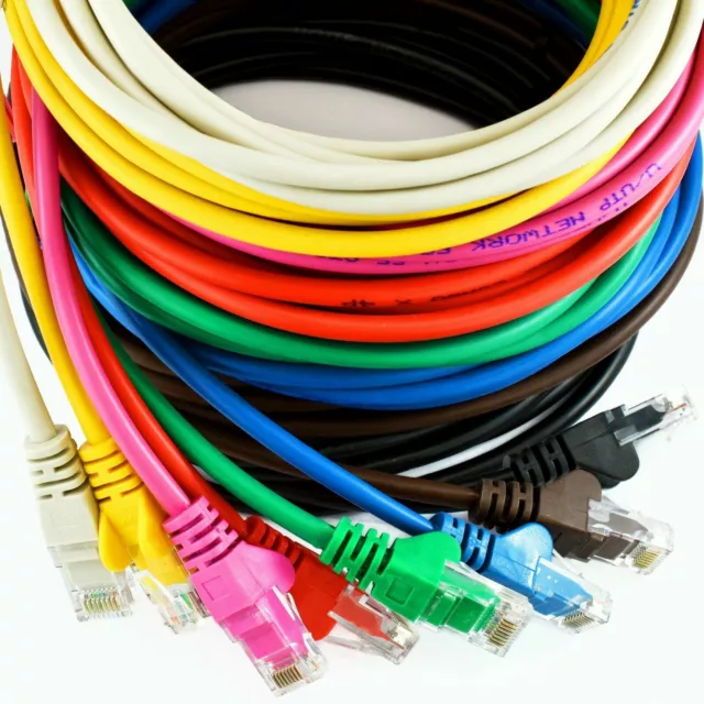 Lote de cable LAN de red RJ45 Cat5e Conexión Ethernet cable Internet rápido 0,25 m- 50 m
