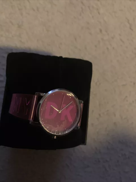 DKNY Soho Pink Polyurethane Womens 34mm Watch New 2