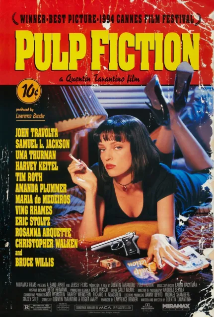 NEW Pulp Fiction Movie Classic Vintage Poster Print Canvas FREE SHIPPING