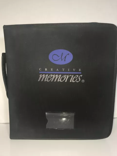 Organizador de almacenamiento de 3 anillos con cremallera Creative Memories negro