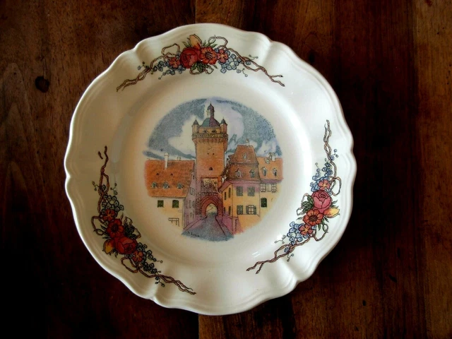 Assiette Plate Ancien D Obernai Sarreguemines La Tour Carre Alsace France