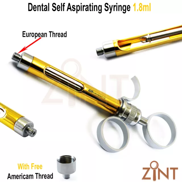 Seringue auto-aspirante dentiste 1,8 ml cartouche dentaire anesthésie injection neuve 3