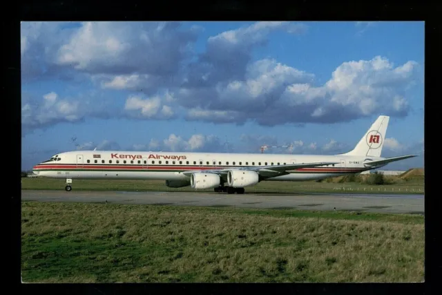 Aviation airplane chrome postcard Kenya Airlines McDonnell Douglas DC-8-71
