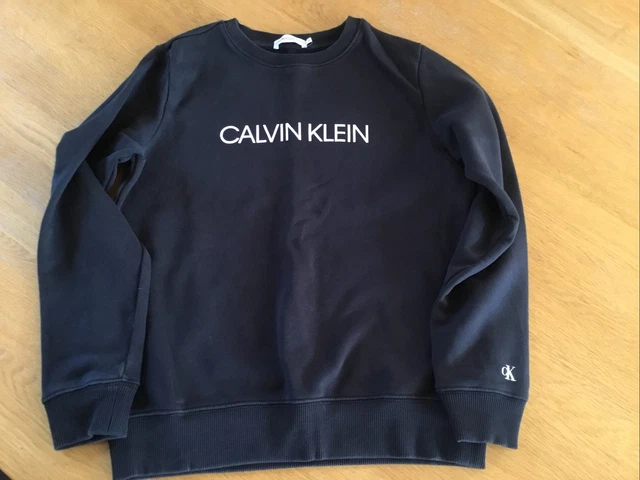 Felpa Calvin Klein Nera Ragazzi Età 14 Anni