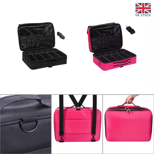 Professional Large Make Up Bag Vanity Case Cosmetic Nail Storage Beauty Box UK