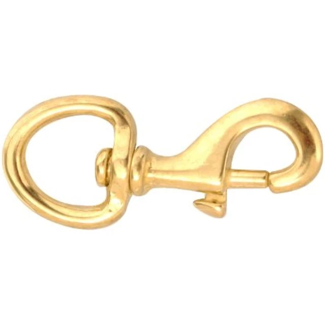 Campbell T7620334 Swiveling Bolt Snap, Solid Bronze, Polished, 1-1/4" Round Eye,
