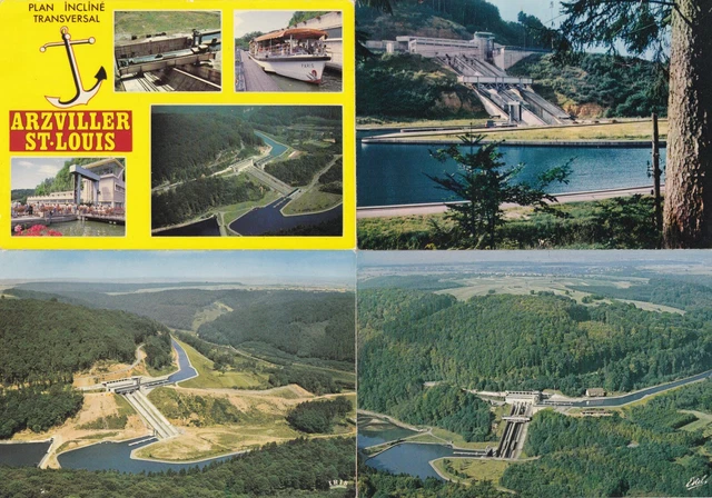 Lot 4 cartes postales postcards 10x15cm SAINT-LOUIS -ARZVILLER plan incliné 3