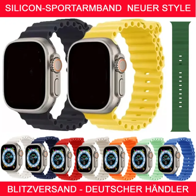 🔥TOP Silikon Sport Armband OCEAN LOOP🔥für Apple Watch Ultra 9 -1 Alpine Nylon