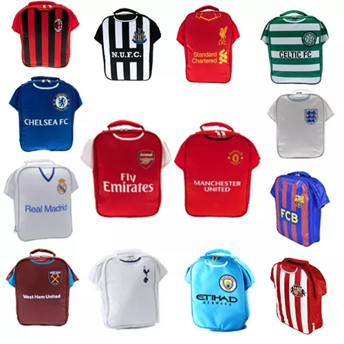 Football Club Kit Lunch Meal Box Back To School Christmas Boys/Girls Sports Bag