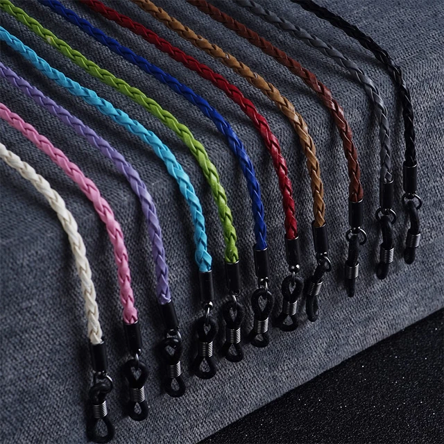 Occhiali da sole Thick Twist pelle catena corda occhiali intrecciati cordino St F2