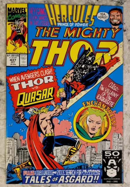 Thor (Mighty) (Vol.1) #437 Excellent condition. VF+/NM range. Thor vs Quasar!