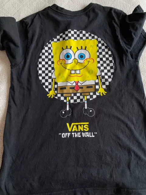 Boys Black Spongebob Vans T Shirt age 12