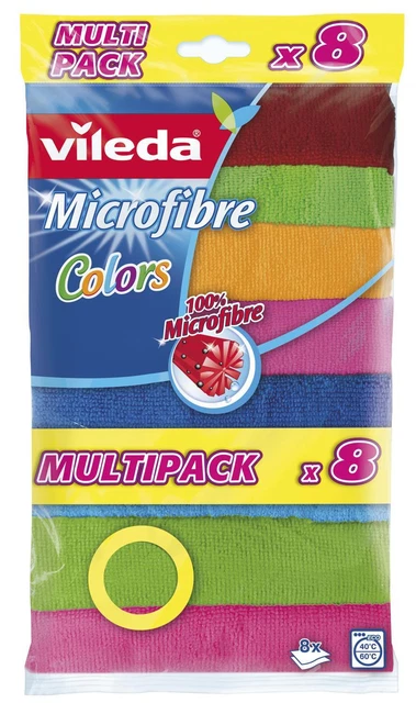 Vileda Microfibre Colors Panni In Microfibra 8 Pezzi 166640-Vileda
