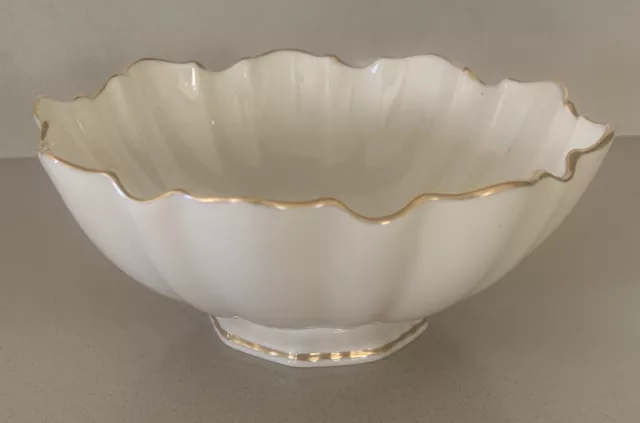 Lenox Ivory Symphony Gold Trim Scalloped Candy Dish Bowl Bon Bon