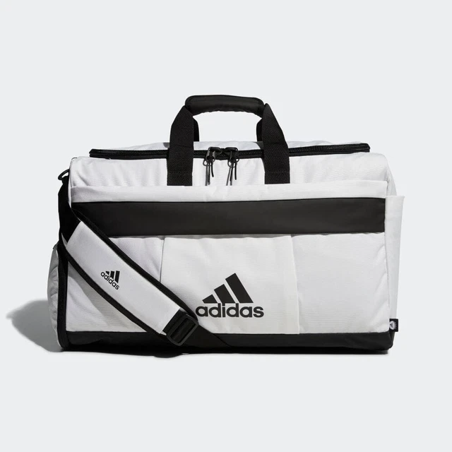 Adidas Golf Boston Bag HA3194 DuffleBag 35.3L Shoulder with Shoe Pocket White/BK