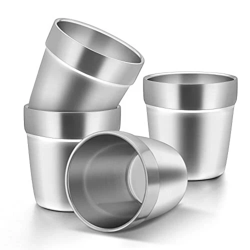 Metal Cups , 6 Ounce Stainless Steel Double Wall Vacuum Insulated Tumblers