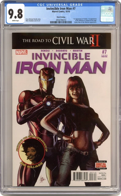 Invincible Iron Man #7D Deodato Variant 3rd Printing CGC 9.8 2016 3954794010