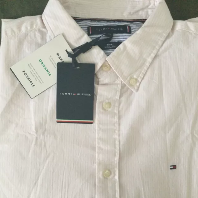 mens genuine Tommy Hilfiger short sleeve shirt organic cotton xxl