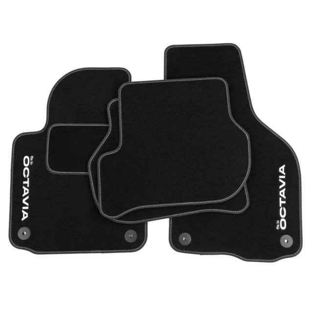 SK25-2 Tapis Sol Velour LOGO "Fits To" pour Skoda Octavia IV depuis 2019 moquett