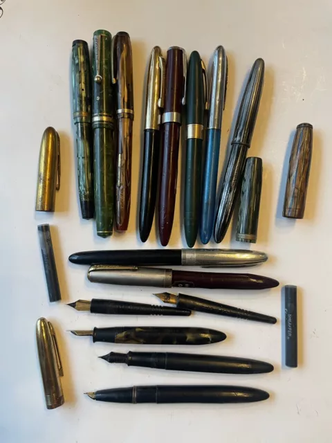 Vintage Lot Of Fountain  Pens  Mixed Lot  Of Majestic , Wahl, Sheaffers, more