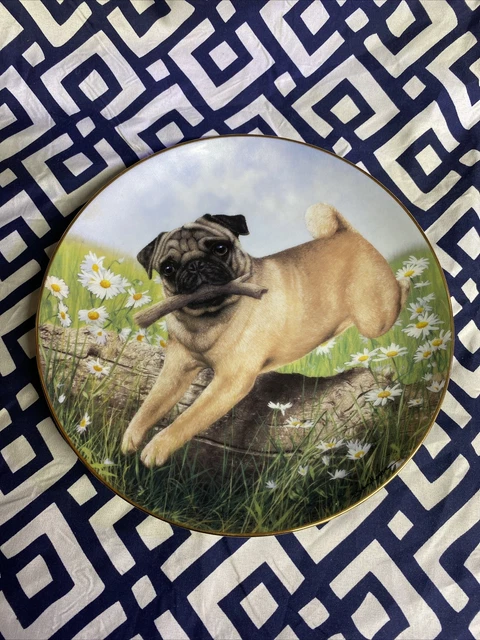 Danbury Mint Pug In Play Plate