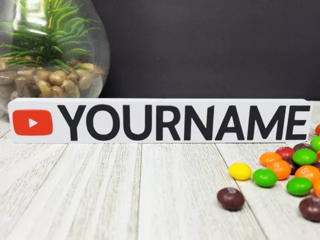 Custom Youtube Nameplate - Youtuber Channel Influencer - Personalized Name Sign