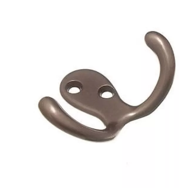 2 x Matt Nickel Double Twin Robe Coat Towel Door Wall Hooks