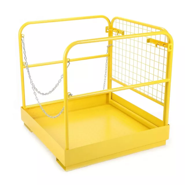 36''*36'' Forklift Safety Cage 1200lbs Work Platform Safe Slots 16*6cm