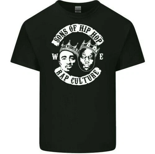 Maglietta Sons of Hip Hop Uomo Biggie Small 2Pac The Notorious BIG 2 Pac Shakur