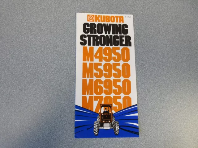 Kubota M4950, M5950, M6950, M7950 Tractor Sales Brochure 4 Page Small Pocket