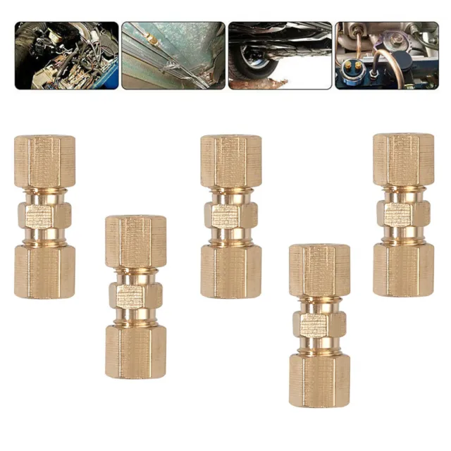 10X Brake Lines Union Brass Straight Compression Fitting Connector