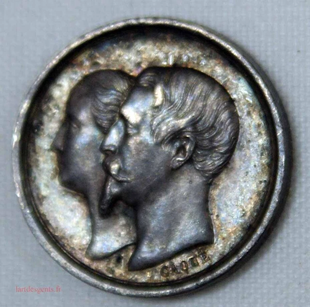 France Medal Napoléon III Baptème à Notre-Dame History 1856 EF(40-45